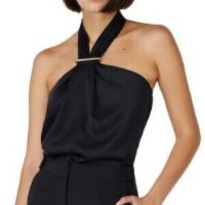 Jason Wu Collective Front Bar Halter Top Size 4 Black